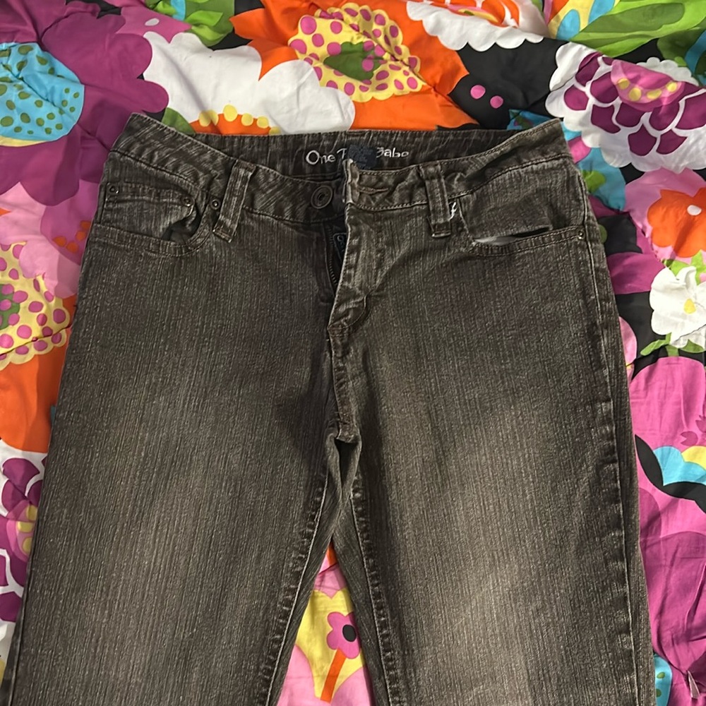 Brown bootcut pants lowrise